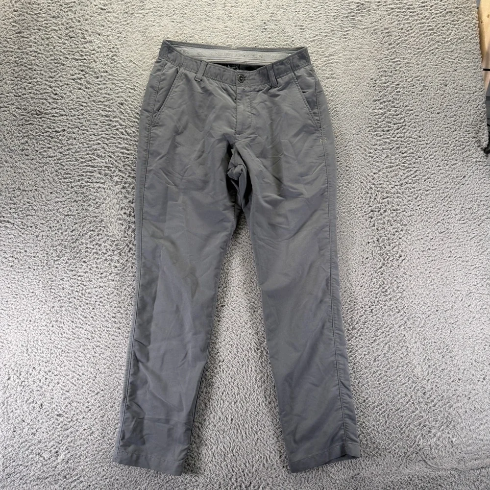 Under Armour Pant Mens 32x30 Gray Nylon Golf Straight Leg Performance Stretch